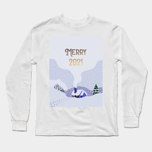 Merry 2021 Illustration Long Sleeve T-Shirt